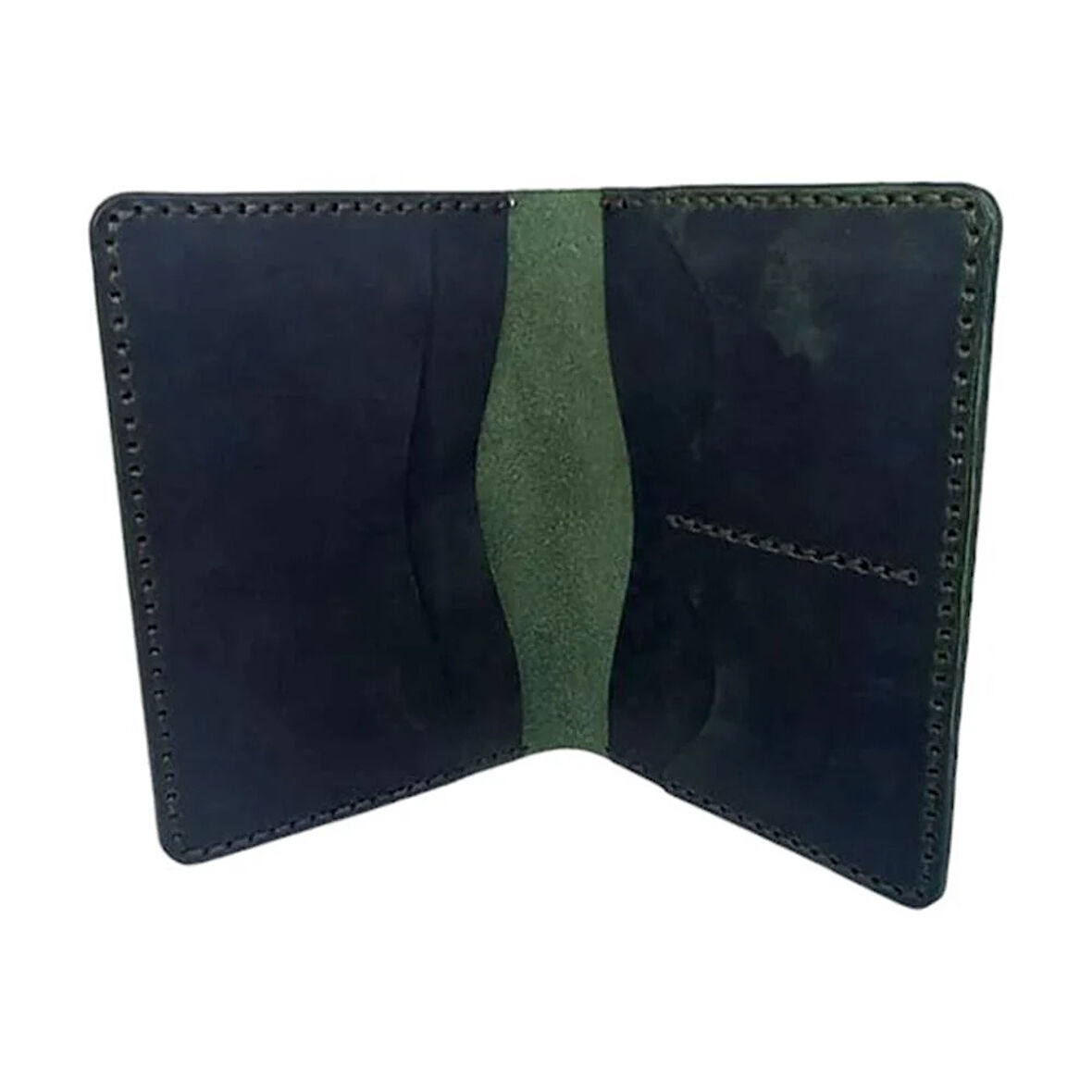 El Yapımı Hakiki Crazy Deri Pasaportluk Yeşil