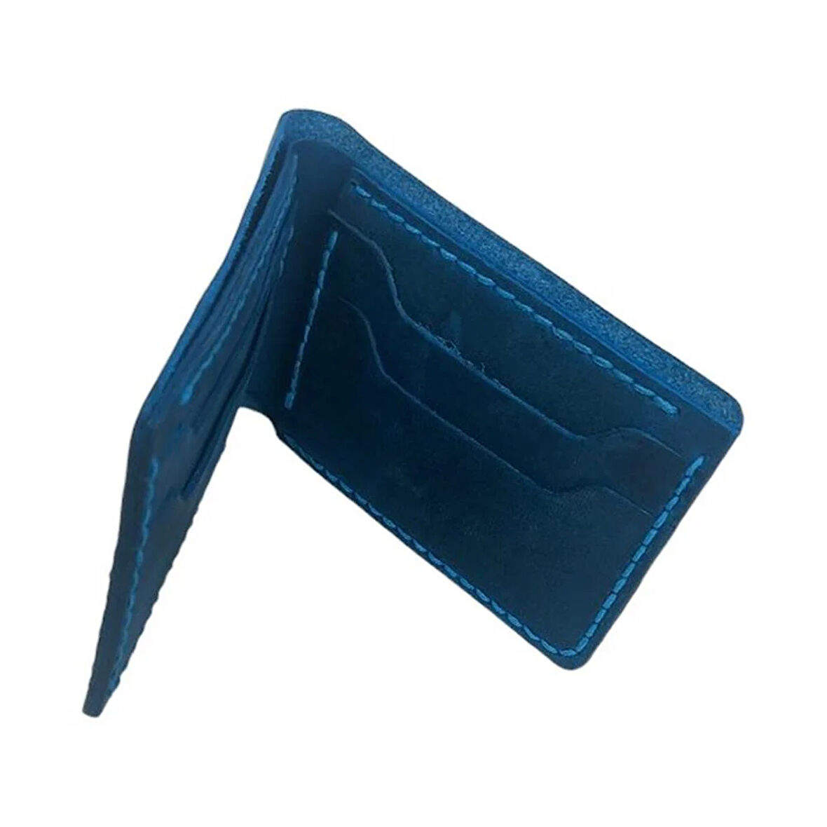 El Yapımı Hakiki Crazy Deri İtalyan Model Cüzdan Turkuaz