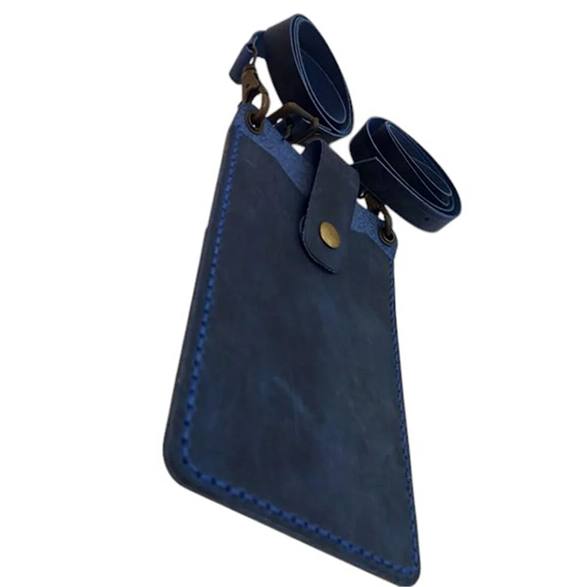 El Yapımı Hakiki Crazy Deri Telefonluk Lacivert