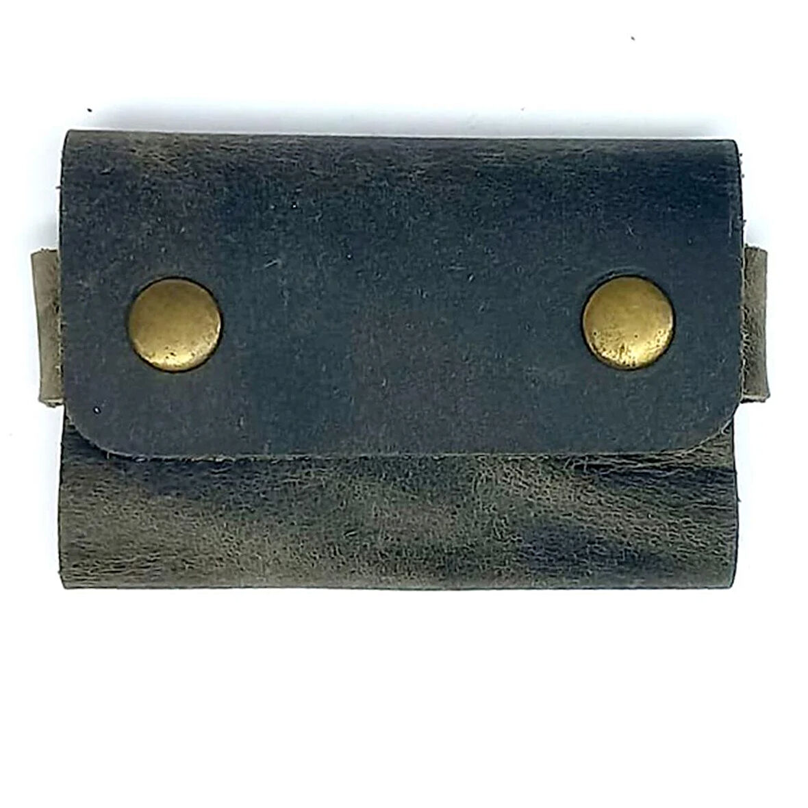 El Yapımı Hakiki Crazy Deri Kartlık Gri