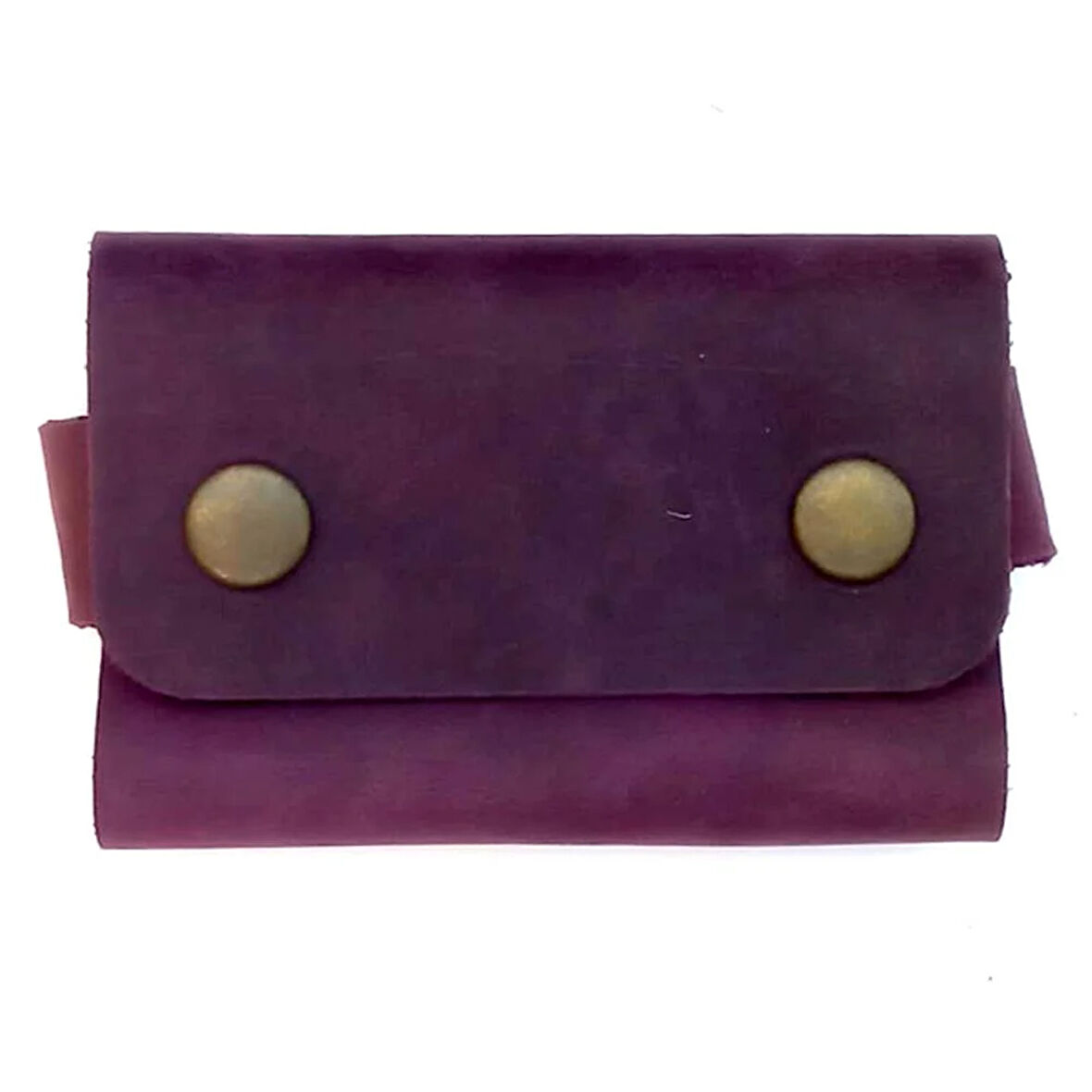 El Yapımı Hakiki Crazy Deri Kartlık Mor