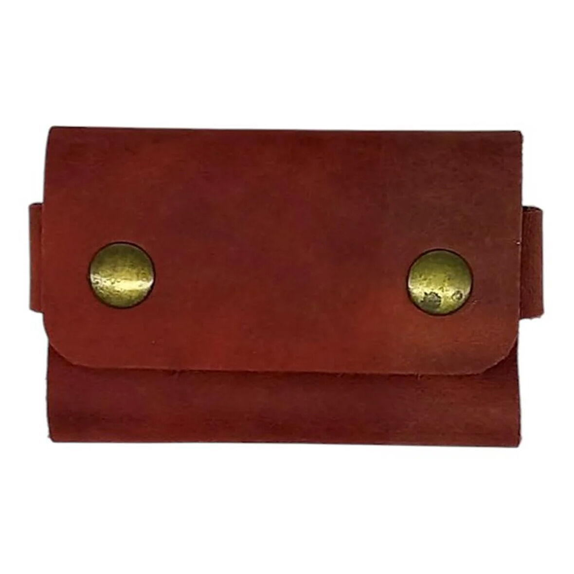 El Yapımı Hakiki Crazy Deri Kartlık Kırmızı