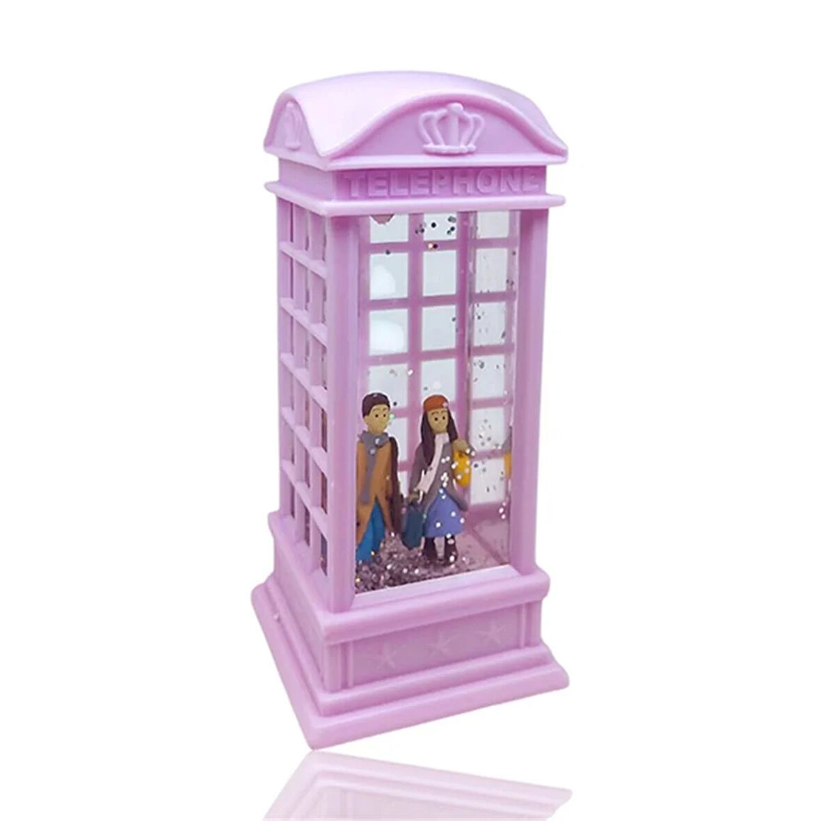 London Telefon Kulubesi Temalı Kar Küresi Pembe