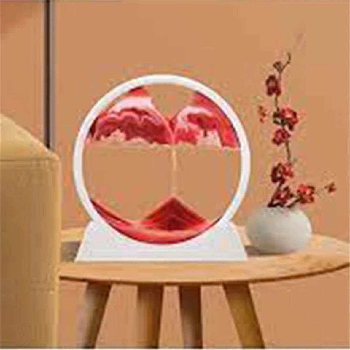 Dekoratif Çöl Temalı Kırmızı Kum Saati