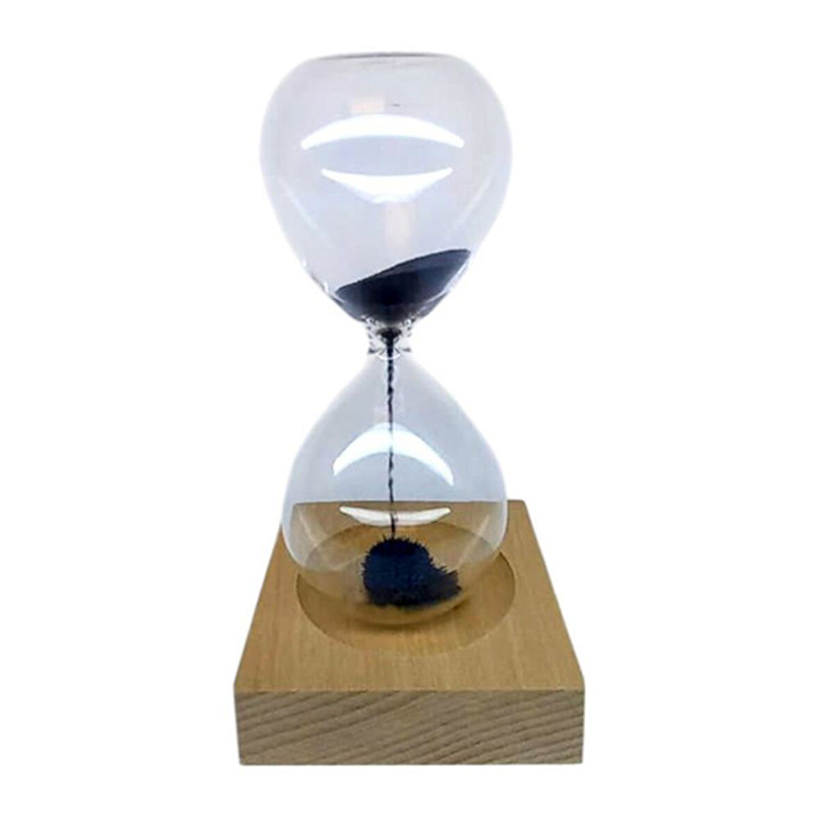 Dekoratif İlginç Manyetik Kum Saati Ahşap Altlıklı