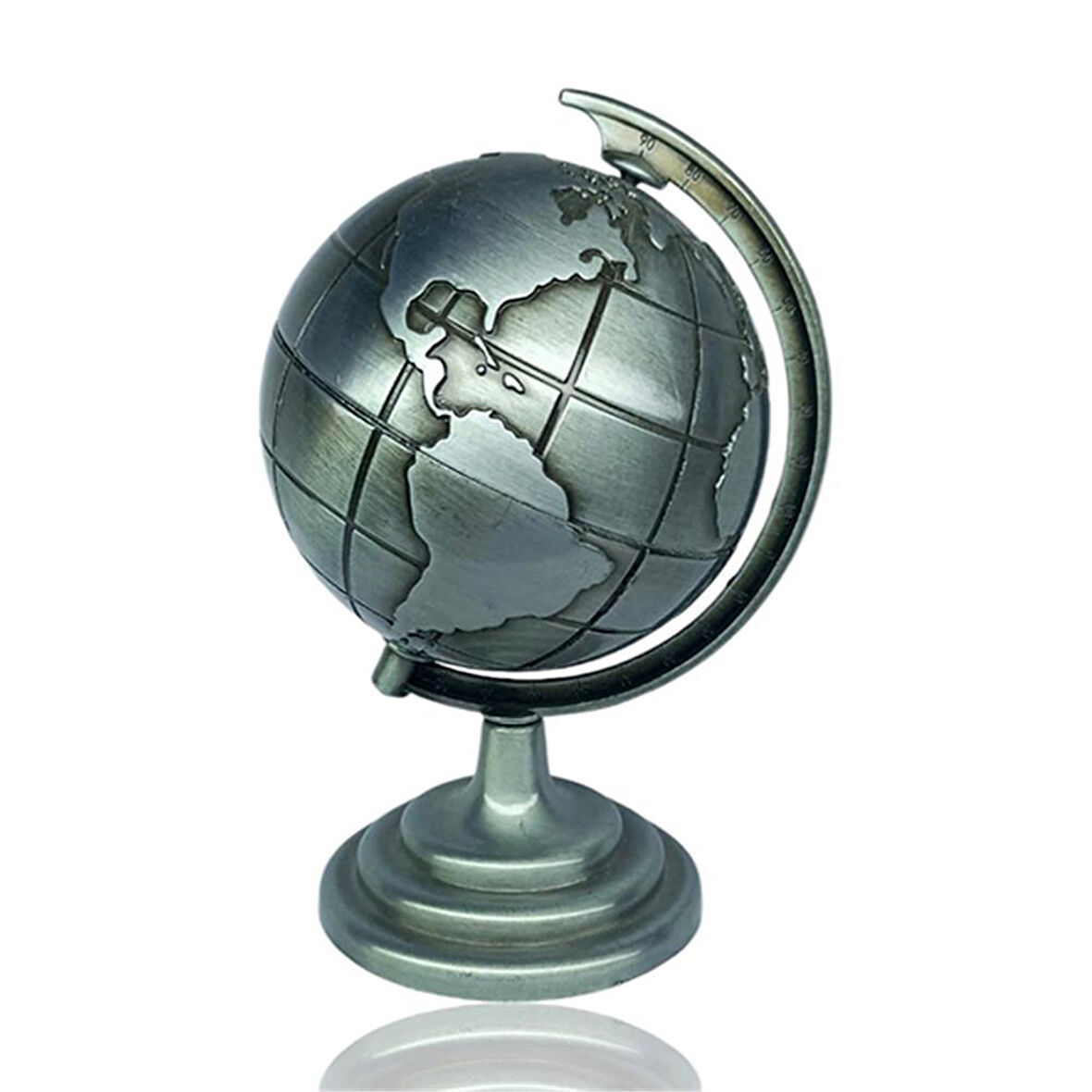 Metal Dönen Dünya Gümüş Renk