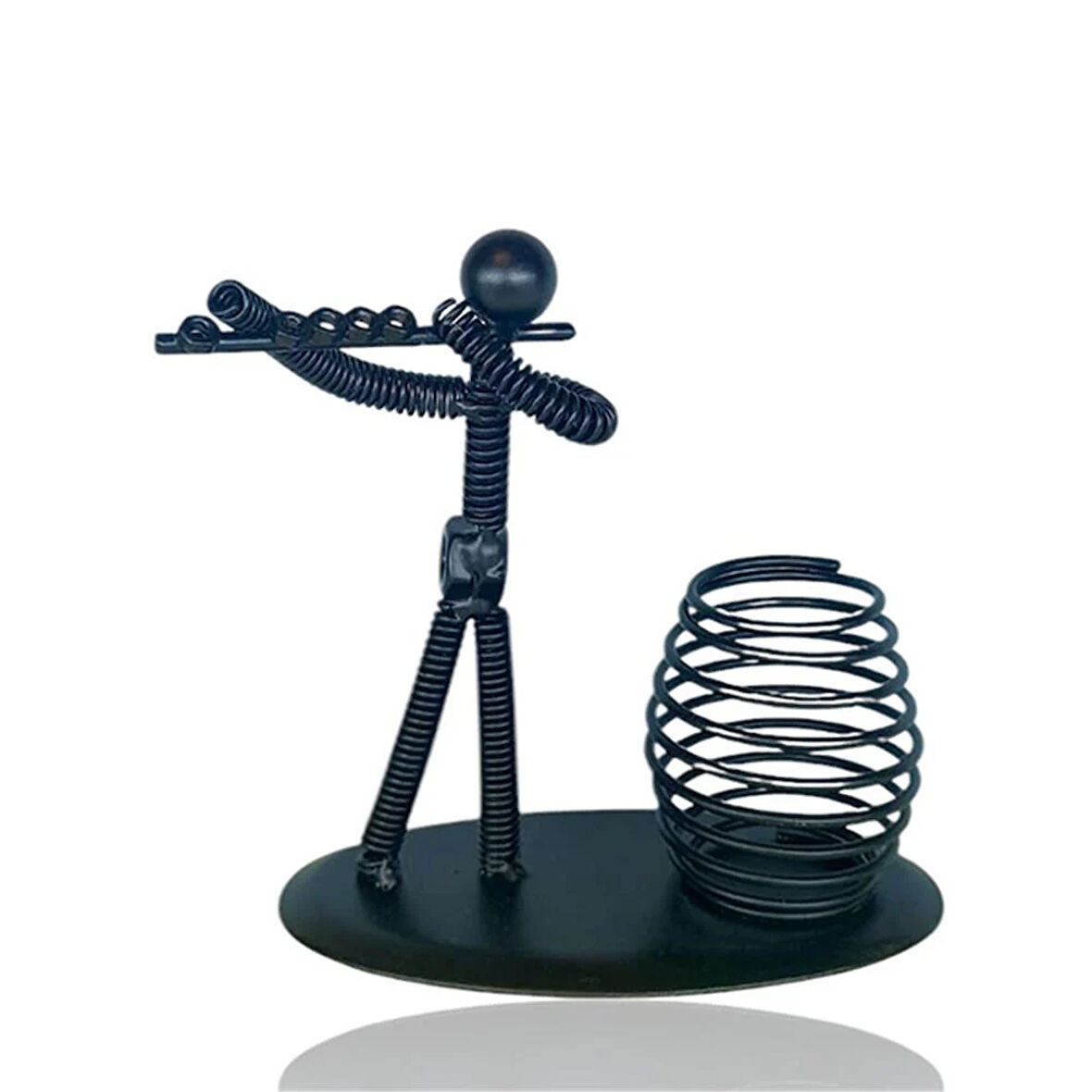 Metal Yan Fülüt Kalemlik Siyah