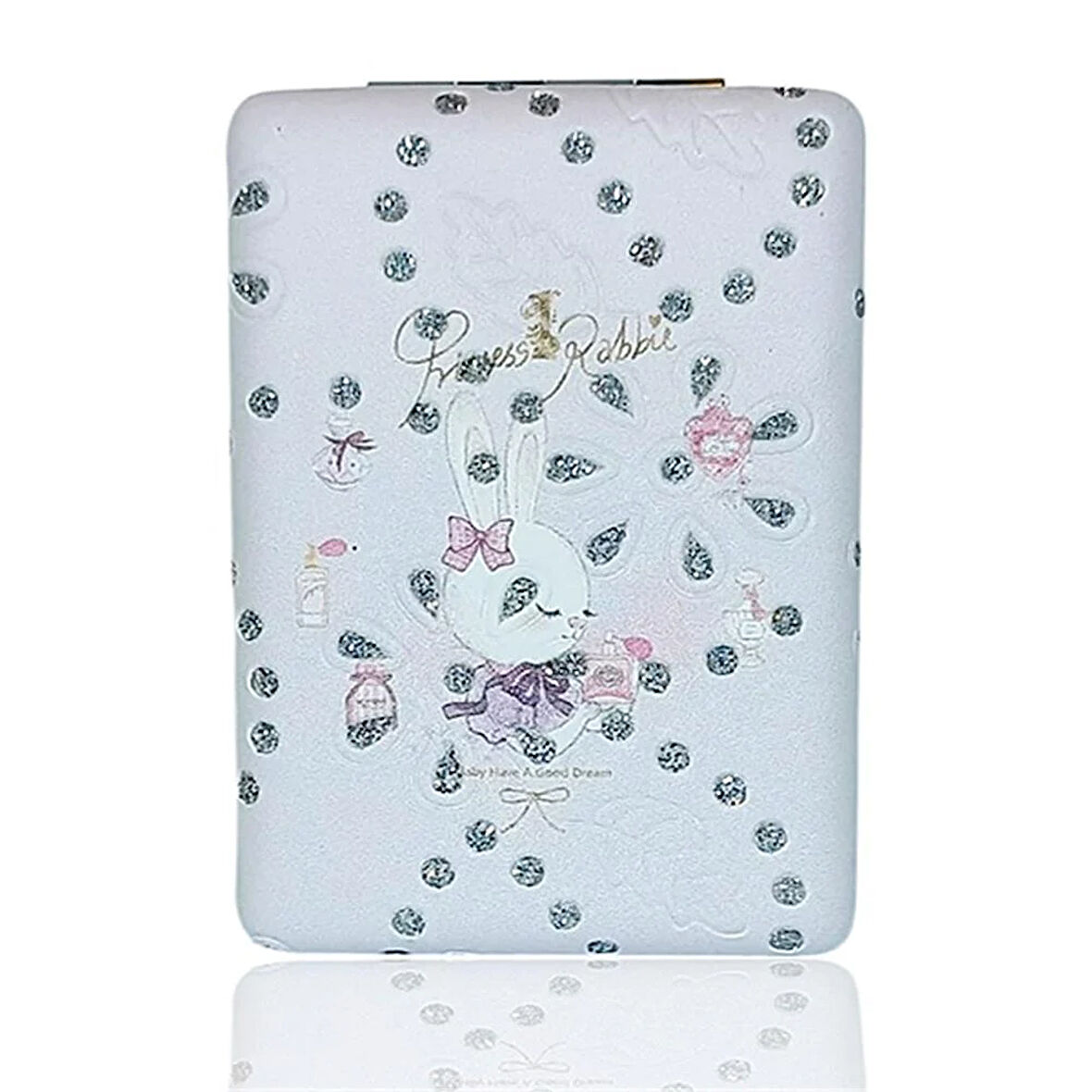 Dikdörtgen Makyaj Aynası Sevmli Tavşan Beyaz