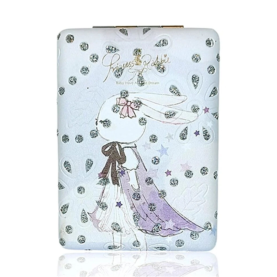 Dikdörtgen Makyaj Aynası Sevmli Tavşan Lila