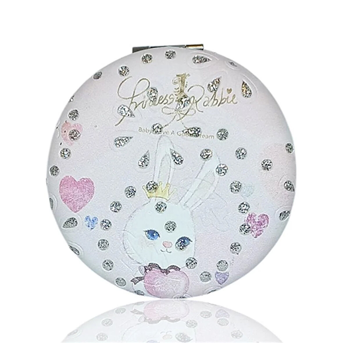 Yuvarlak Makyaj Aynası Sevmli Tavşan Pembe