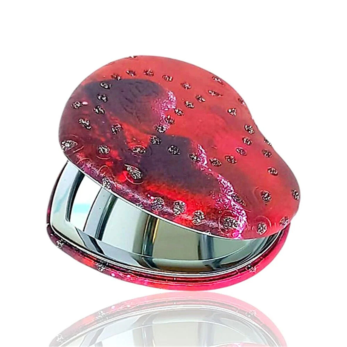 Kalp Makyaj Aynası Kalp Model Kırmızı