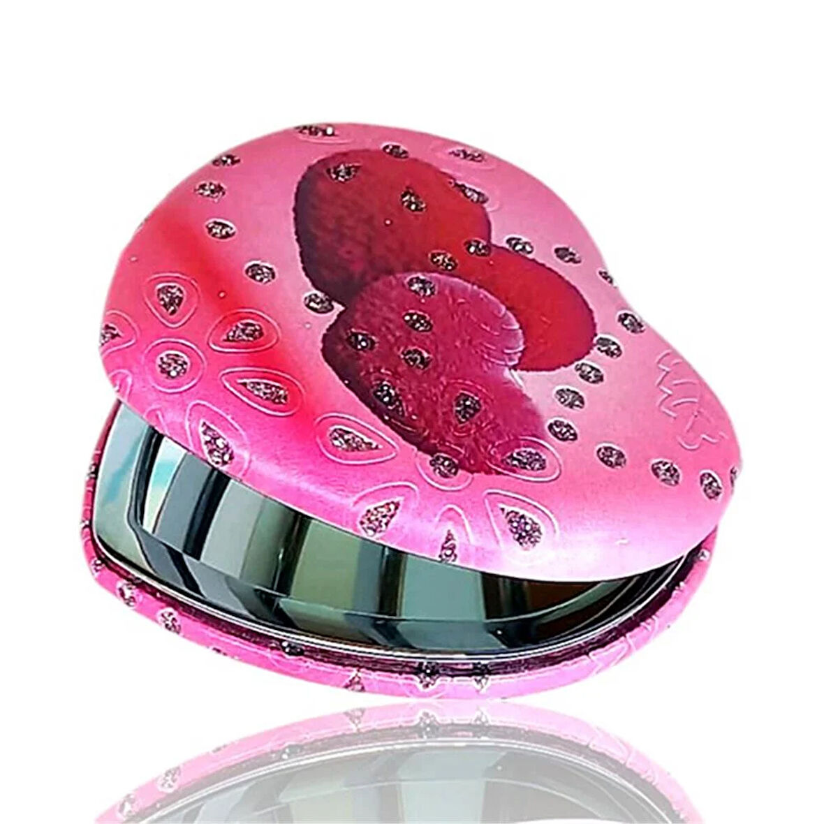 Kalp Makyaj Aynası Kalp Model Pembe