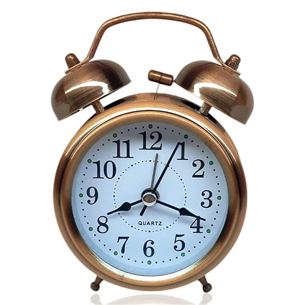 Metal Alarmlı Saat Bronz Renk Büyük Boy