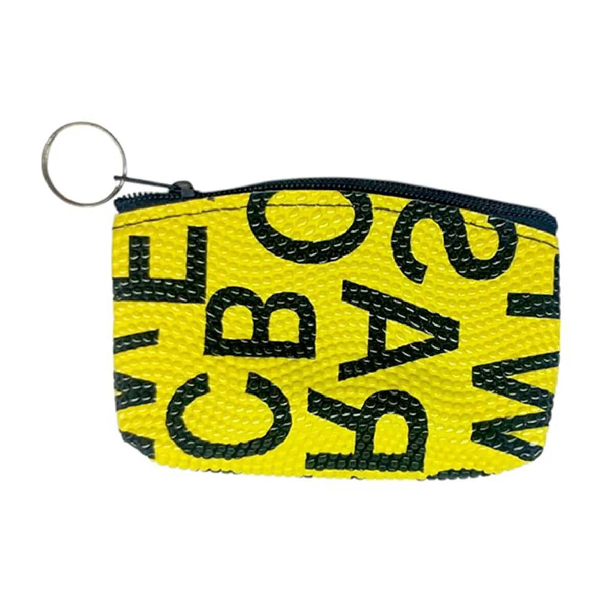 Bozuk Para Cüzdanı Anahtarlık Yazılı Desenli Sarı Renk