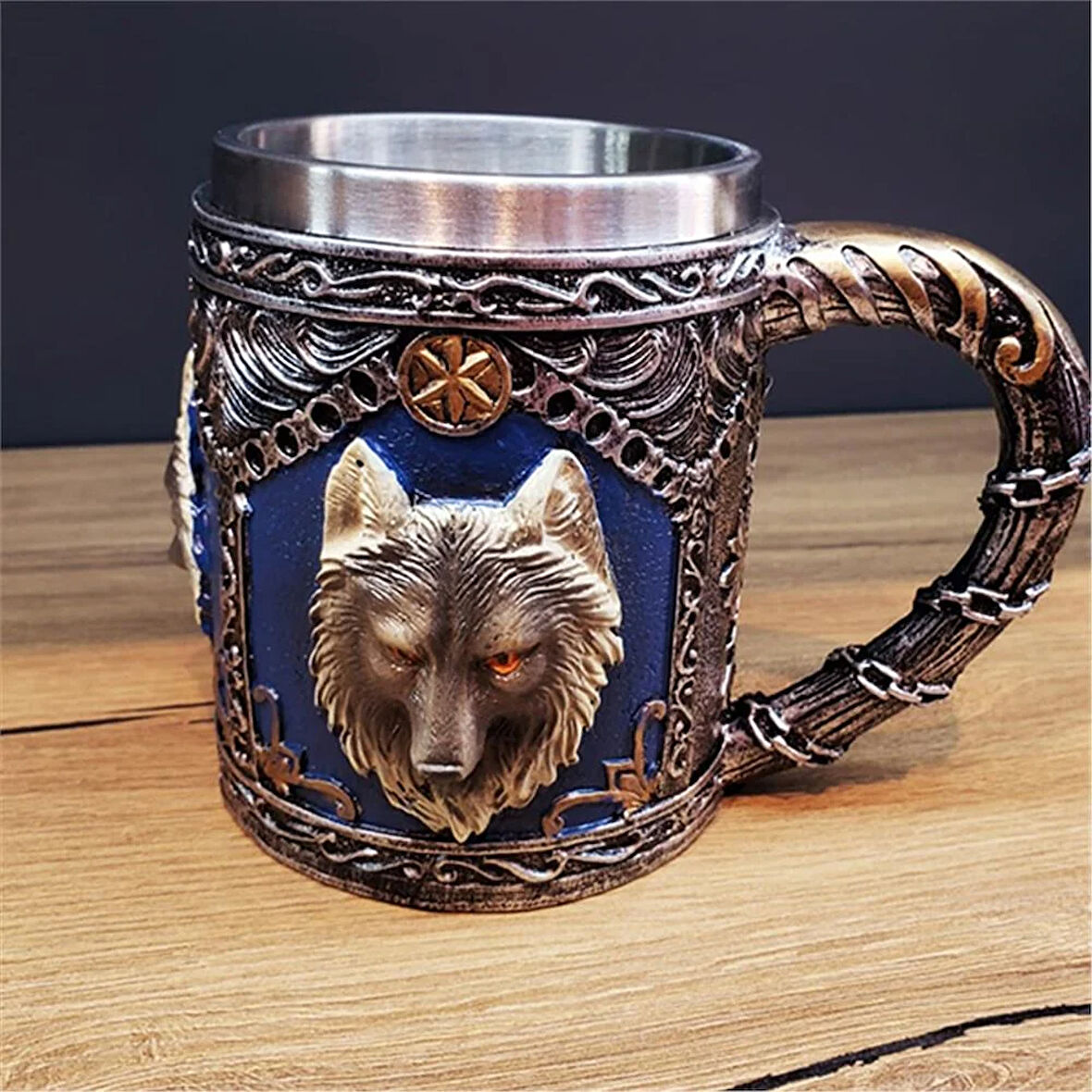 3D Kurt Tasarımlı Şık Kupa Bardak