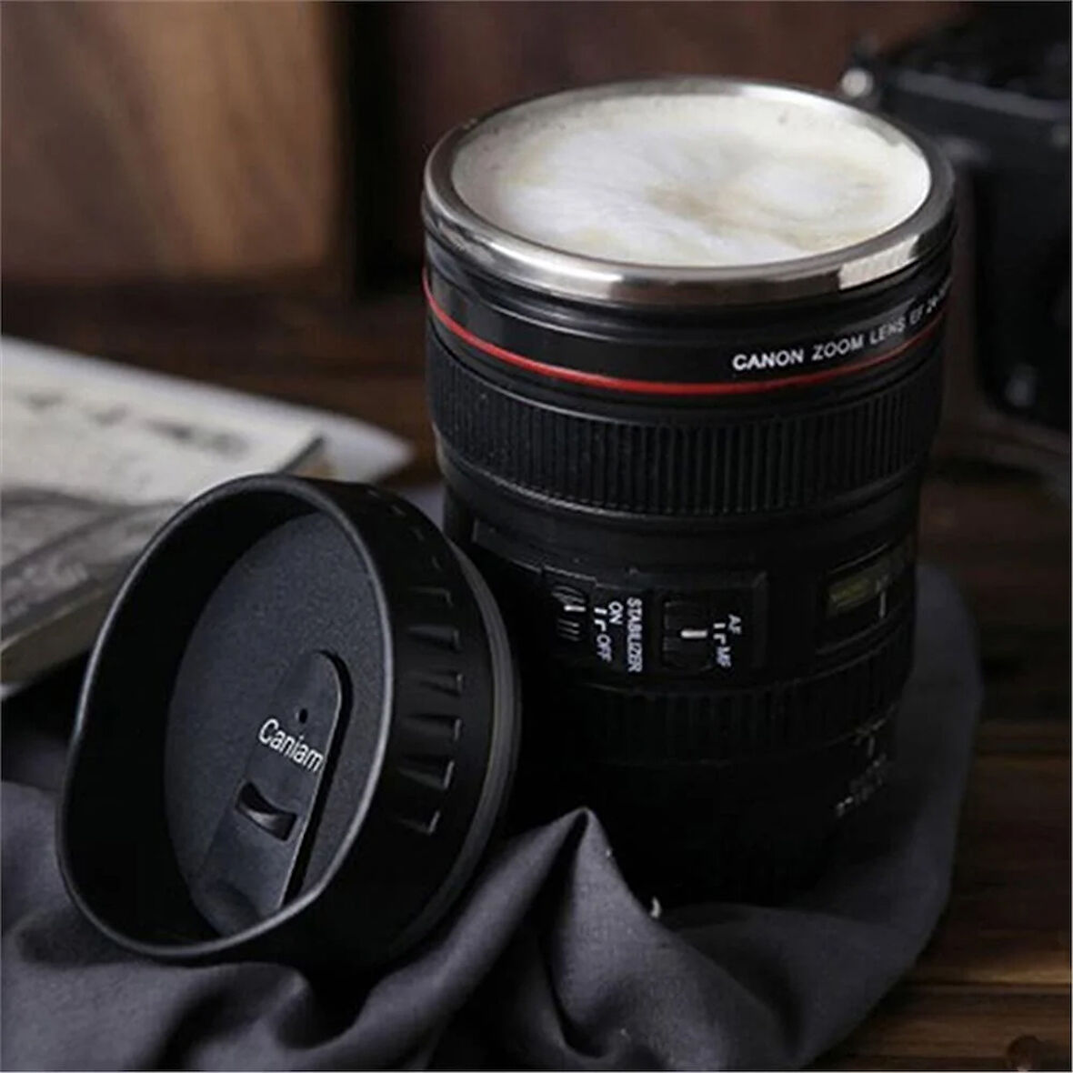 Fotoğraf Makinası Objektifi Tasarımlı Bardak