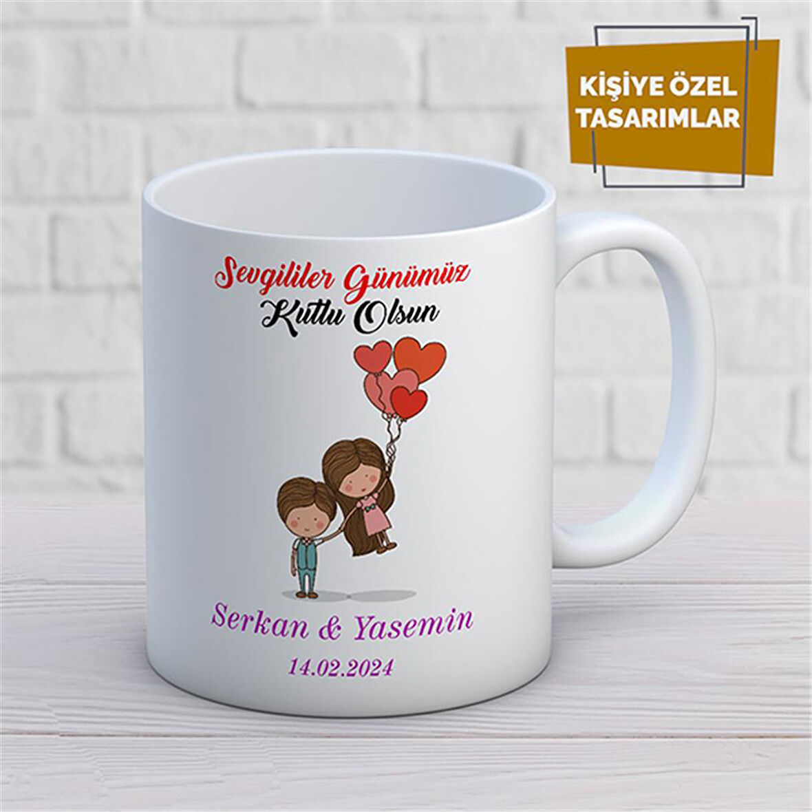 Kişiye Özel İsim Yazılabilir Sevgi Temalı Kupa Bardak