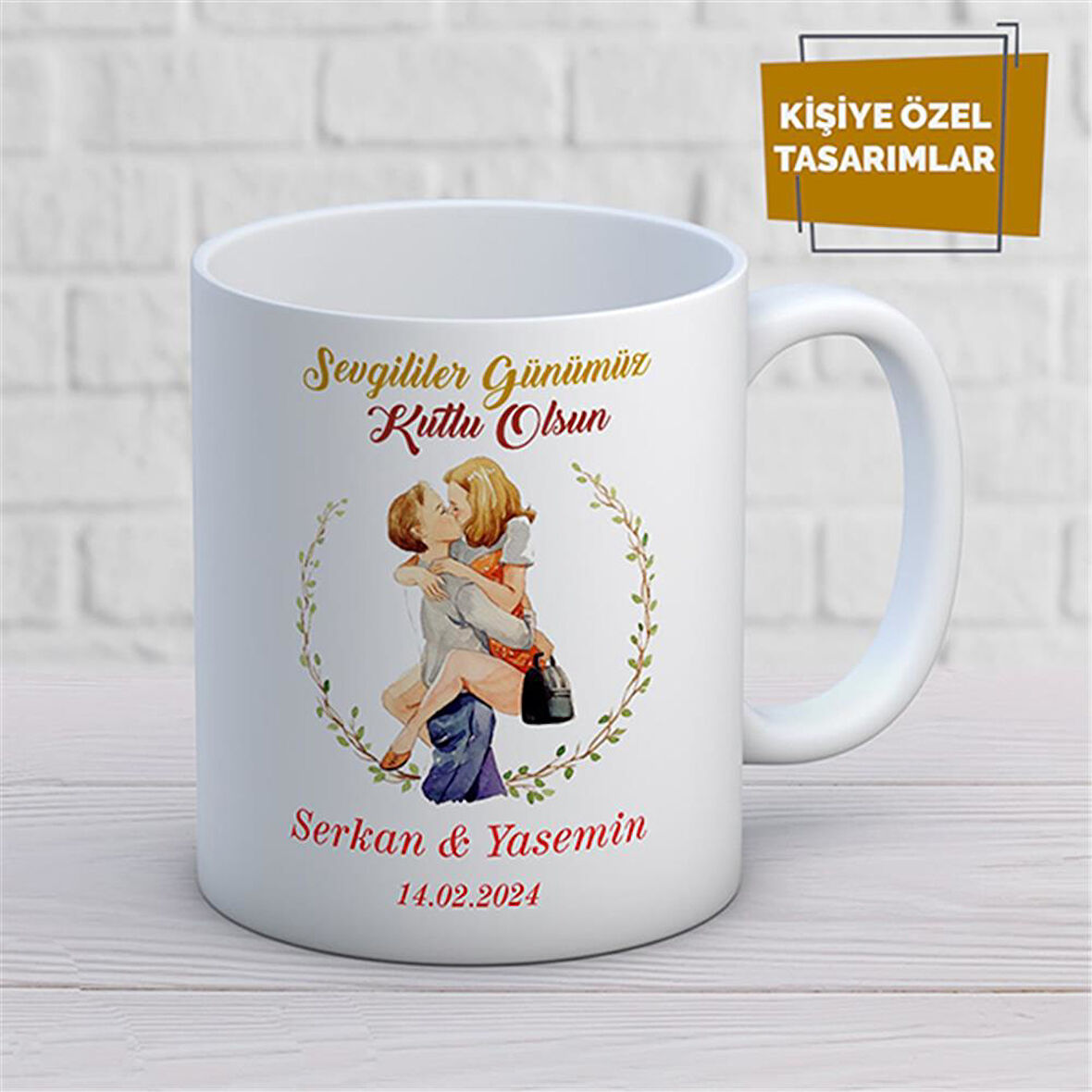 Kişiye Özel İsim Yazılabilir Sevgi Temalı Kupa Bardak