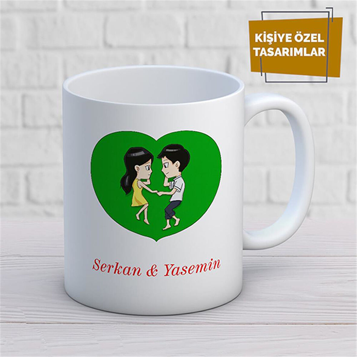 Kişiye Özel İsim Yazılabilir Sevgi Temalı Kupa Bardak