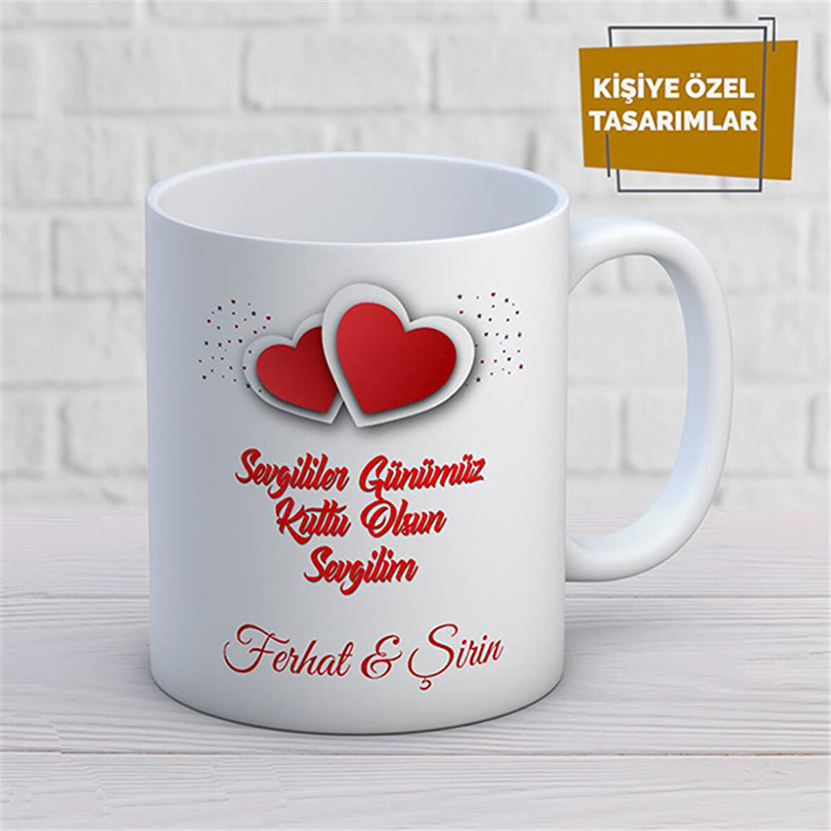 Kişiye Özel İsim Yazılabilir Sevgi Temalı Kupa Bardak