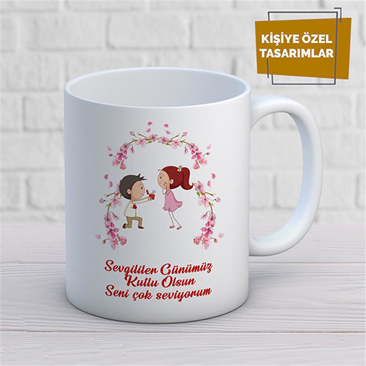 Kişiye Özel İsim Yazılabilir Sevgi Temalı Kupa Bardak