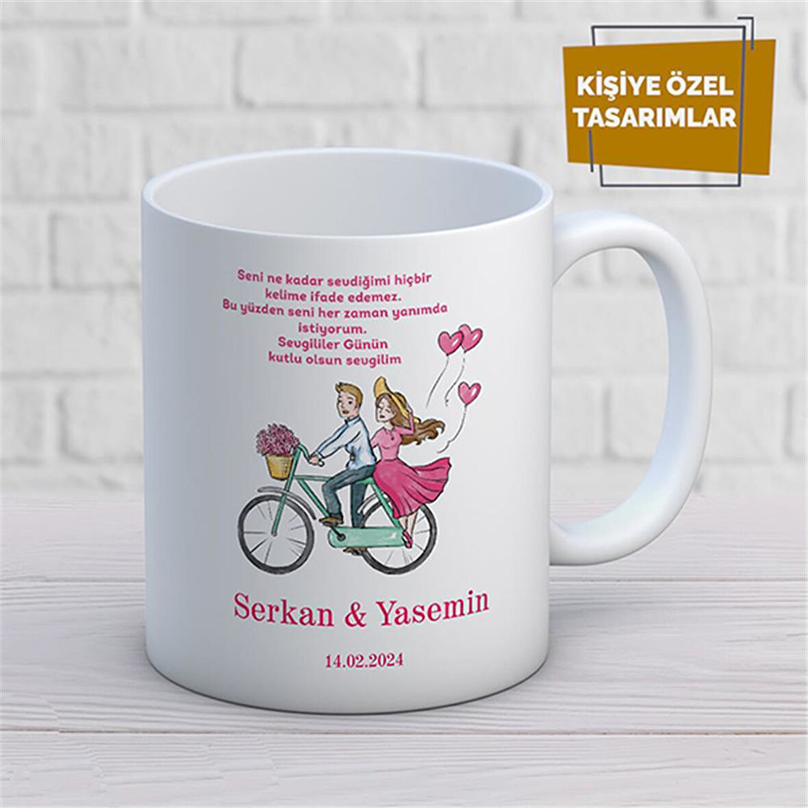 Kişiye Özel İsim Yazılabilir Sevgi Temalı Kupa Bardak