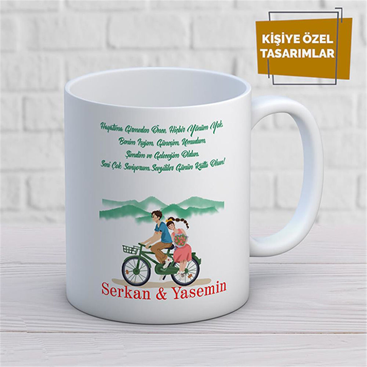 Kişiye Özel İsim Yazılabilir Sevgi Temalı Kupa Bardak
