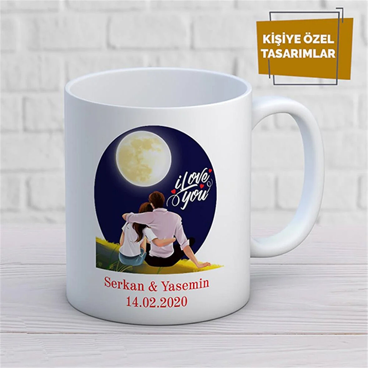 Kişiye Özel İsim Yazılabilir Sevgi Temalı Kupa Bardak