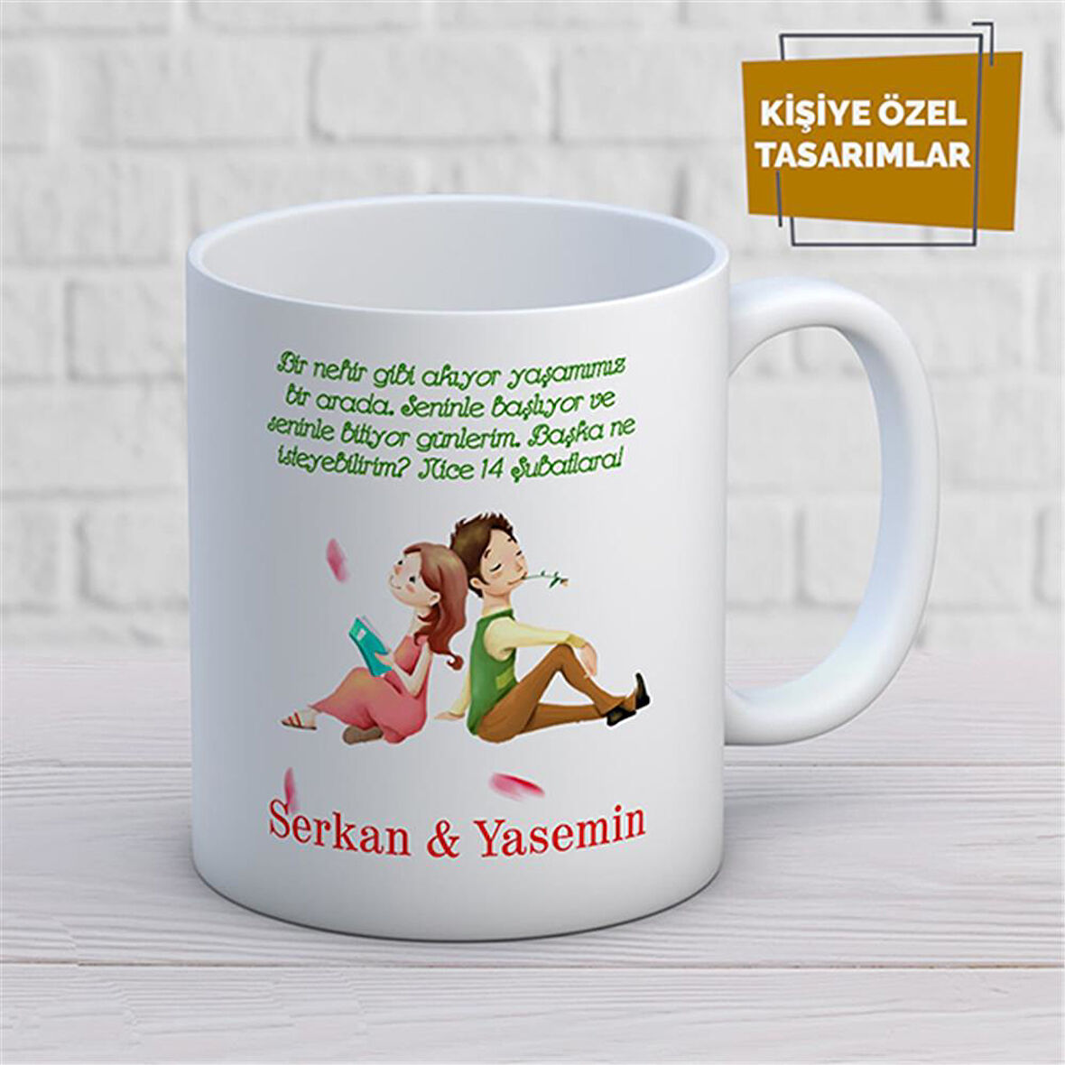 Kişiye Özel İsim Yazılabilir Sevgi Temalı Kupa Bardak