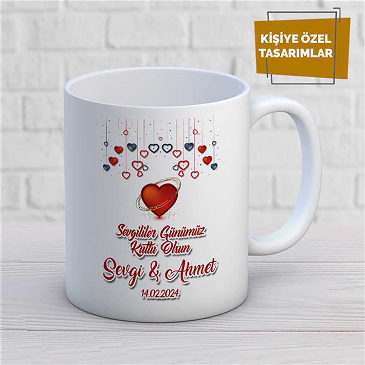 Kişiye Özel İsim Yazılabilir Sevgi Temalı Kupa Bardak