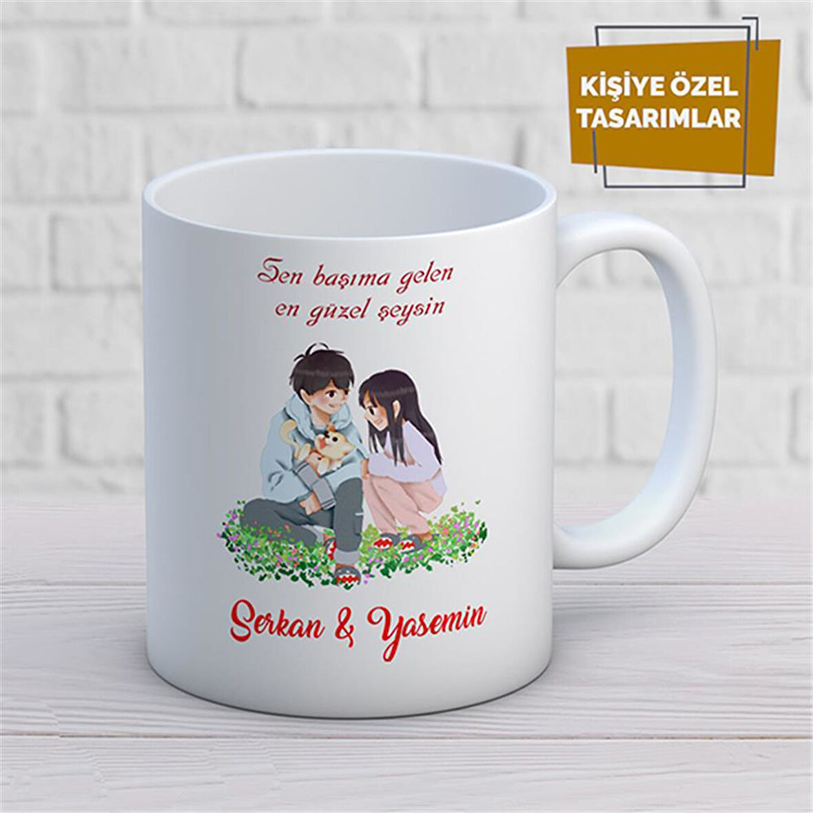 Kişiye Özel İsim Yazılabilir Sevgi Temalı Kupa Bardak