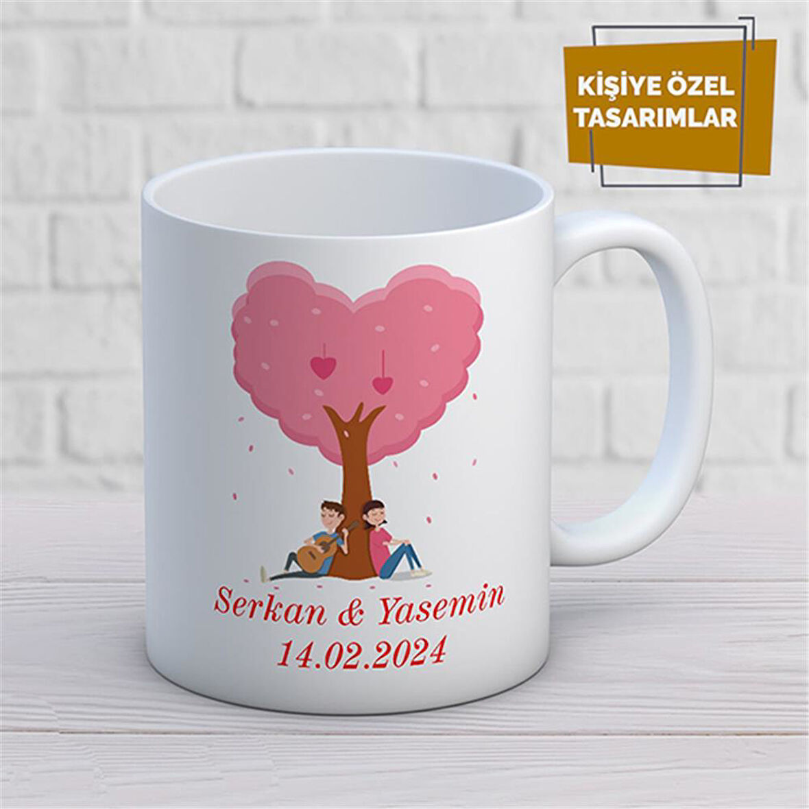 Kişiye Özel İsim Yazılabilir Sevgi Temalı Kupa Bardak