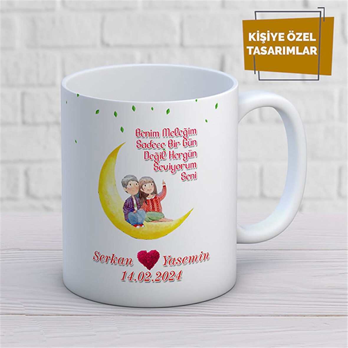 Kişiye Özel İsim Yazılabilir Sevgi Temalı Kupa Bardak