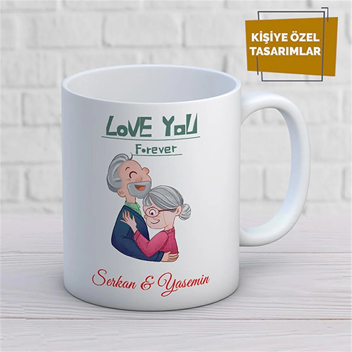 Kişiye Özel İsim Yazılabilir Sevgi Temalı Kupa Bardak