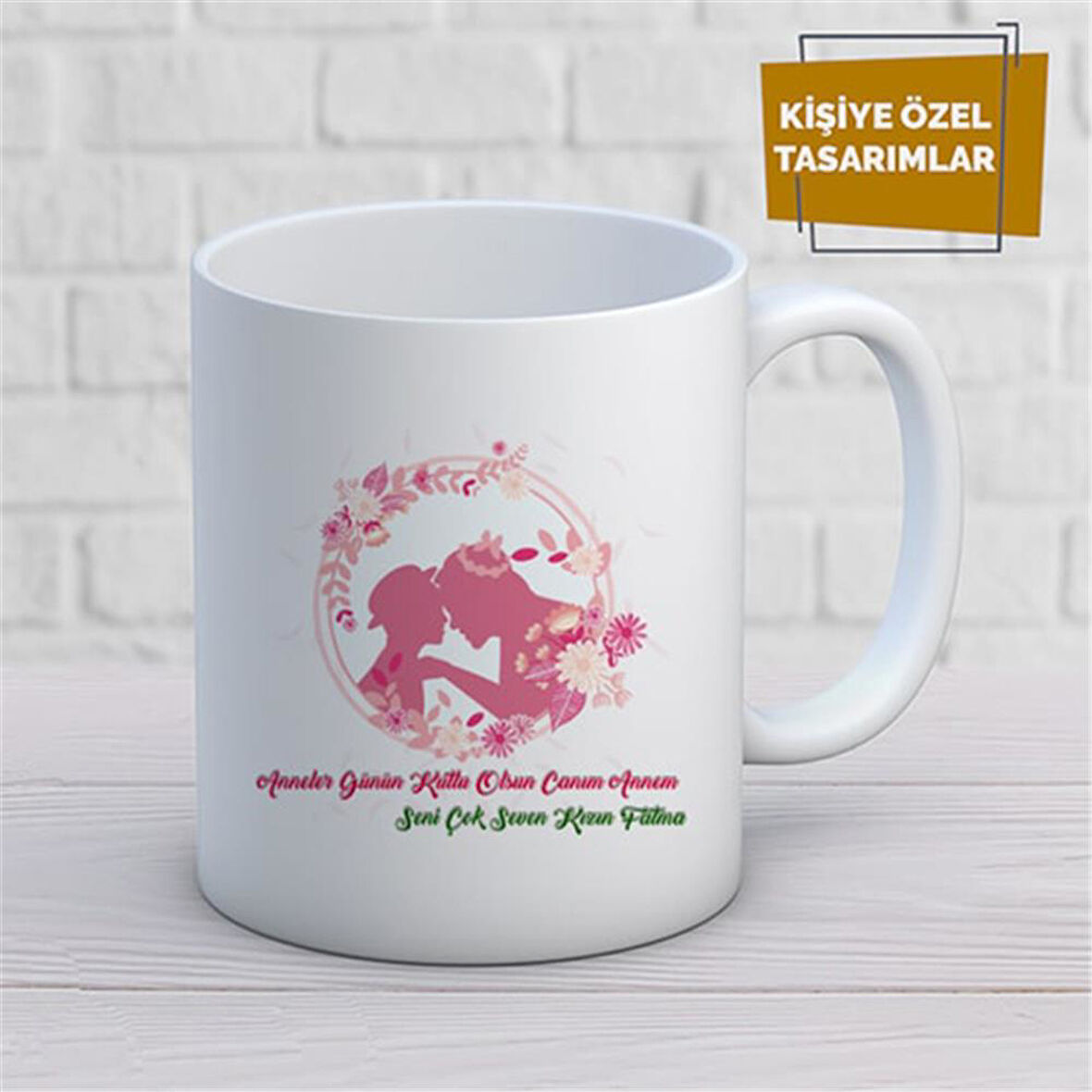 Kişiye Özel İsim Yazılabilir  Anneler Günün Kutlu Olsun Canım Annem Seni Çok Seven Kızın Kupa Bardak