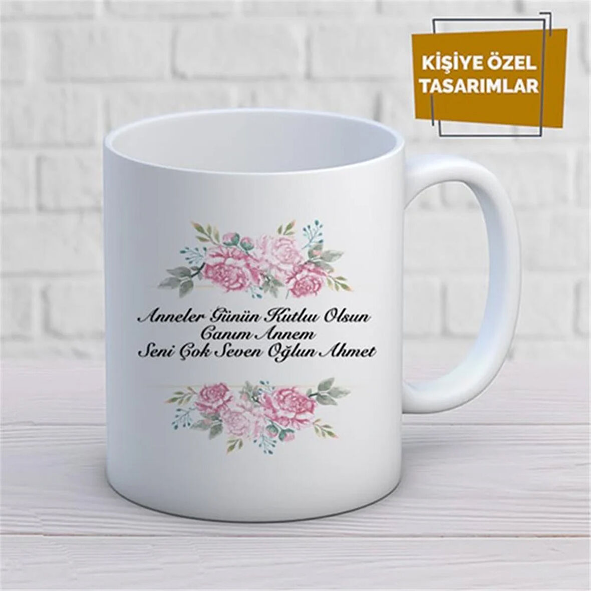 Kişiye Özel İsim Yazılabilir Anneler Günün Kutlu Olsun Canım Annem Seni Çok Seven Oğlun Kupa Bardak