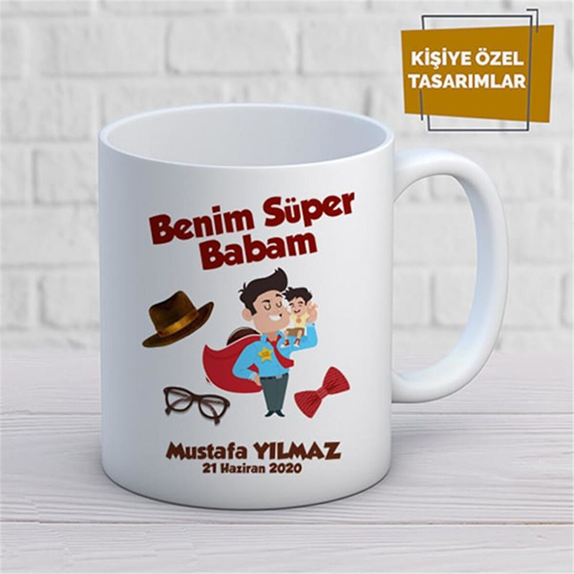 Kişiye Özel İsim Yazılabilir Benim Süper Babam Kupa Bardak