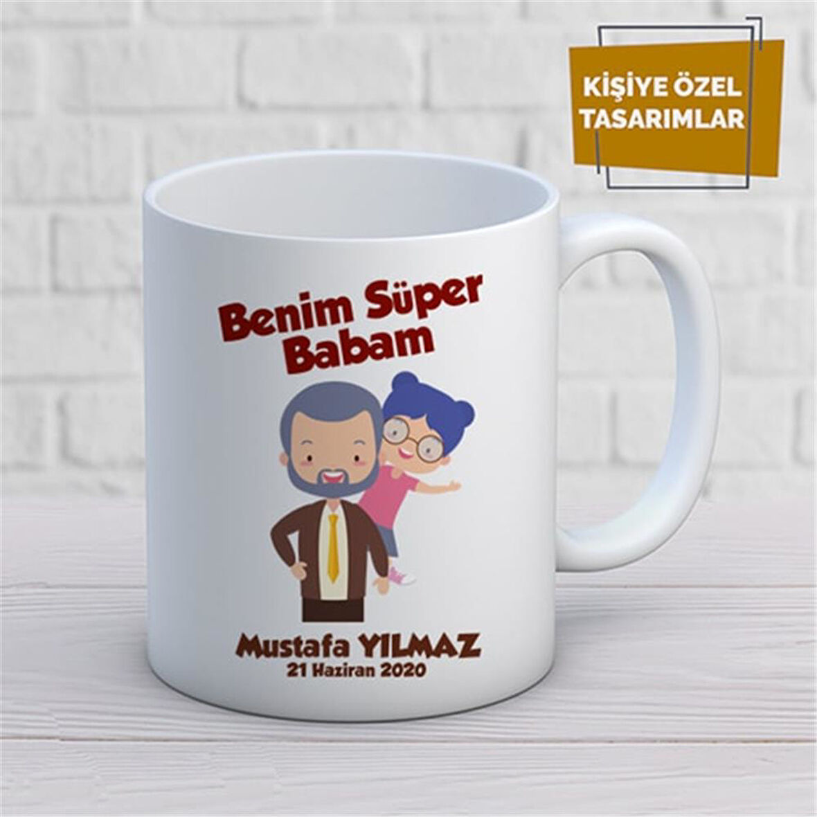Kişiye Özel İsim Yazılabilir Benim Süper Babam Kupa Bardak