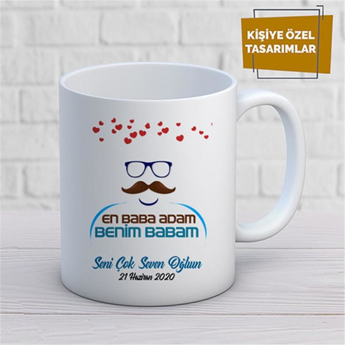 Kişiye Özel İsim Yazılabilir En Baba Adam Benim Babam Kupa Bardak