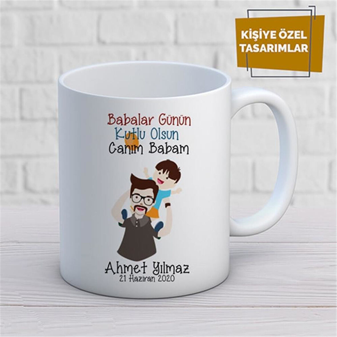 Kişiye Özel İsim Yazılabilir Babalar Günün Kutlu Olsun Canım Babam Kupa Bardak