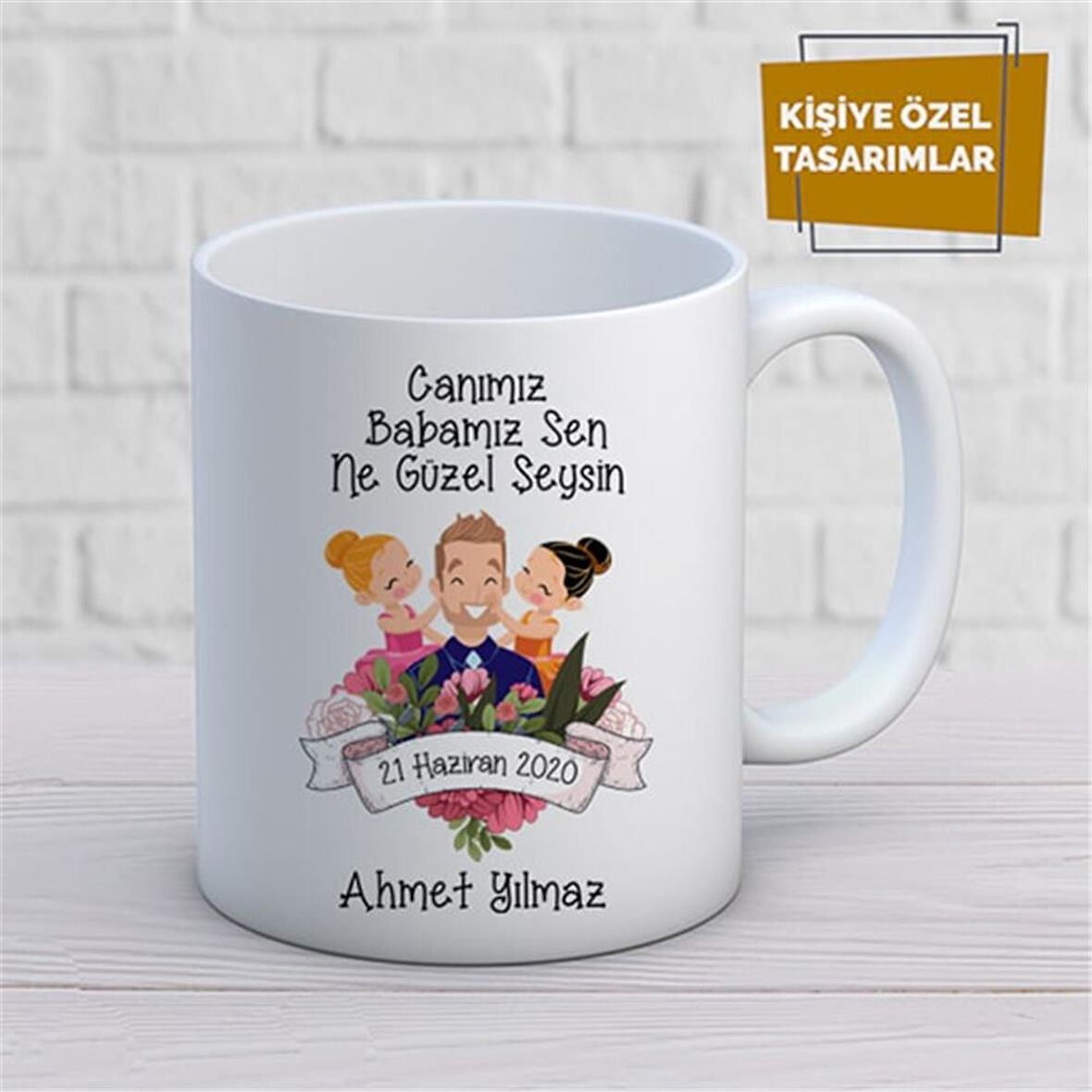 Kişiye Özel İsim Yazılabilir Canım Babamız Sen Ne Güzel Şeysin Kupa Bardak