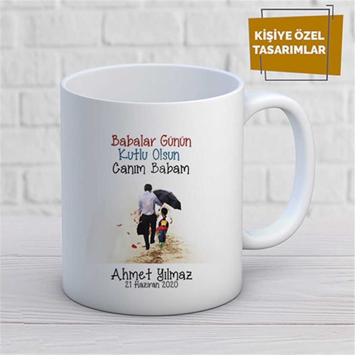 Kişiye Özel İsim Yazılabilir Babalar Gününüz Kutlu Olsun Canım Babam Kupa Bardak