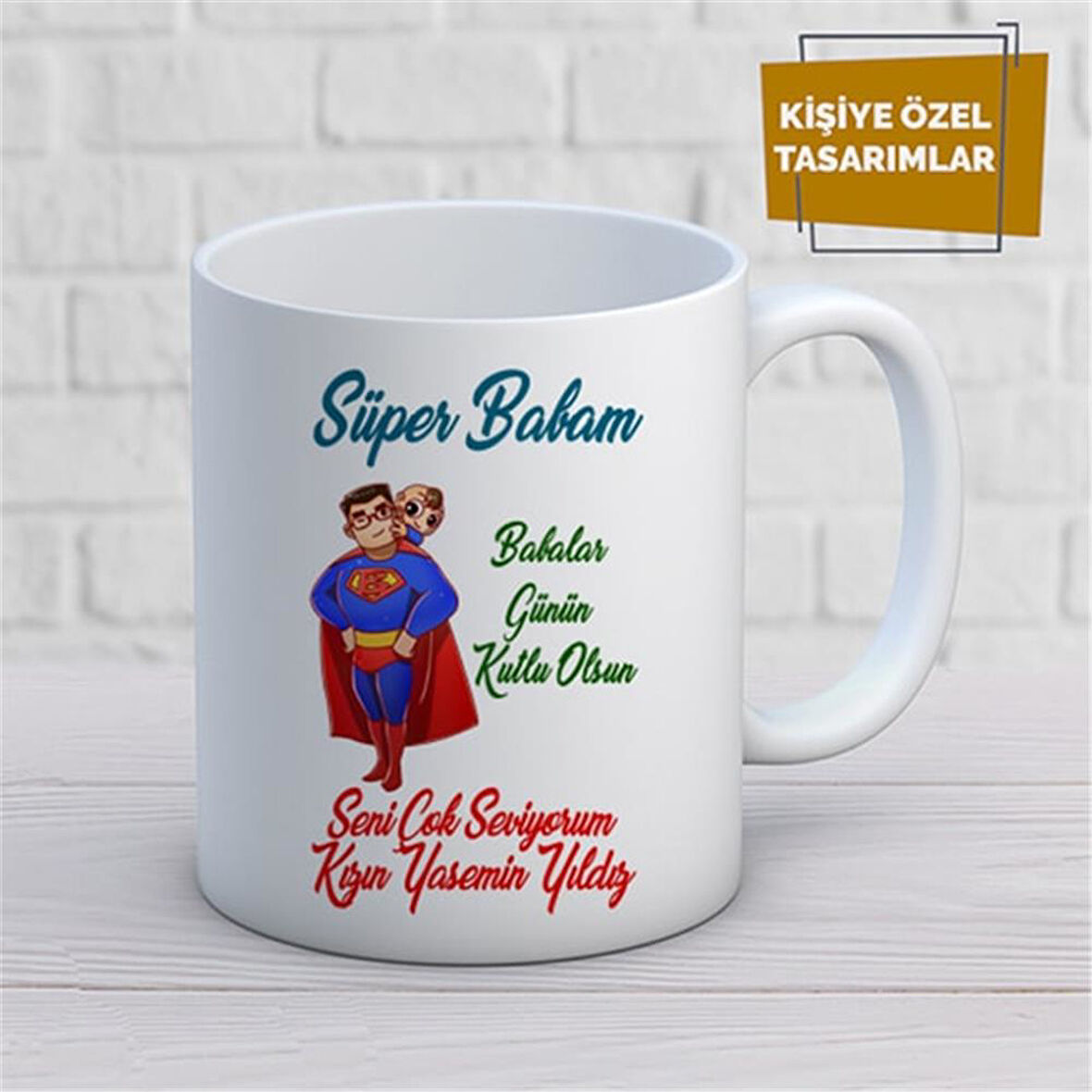 Kişiye Özel İsim Yazılabilir Süper Babam Babalar Günün Kutlu Olsun Kupa Bardak