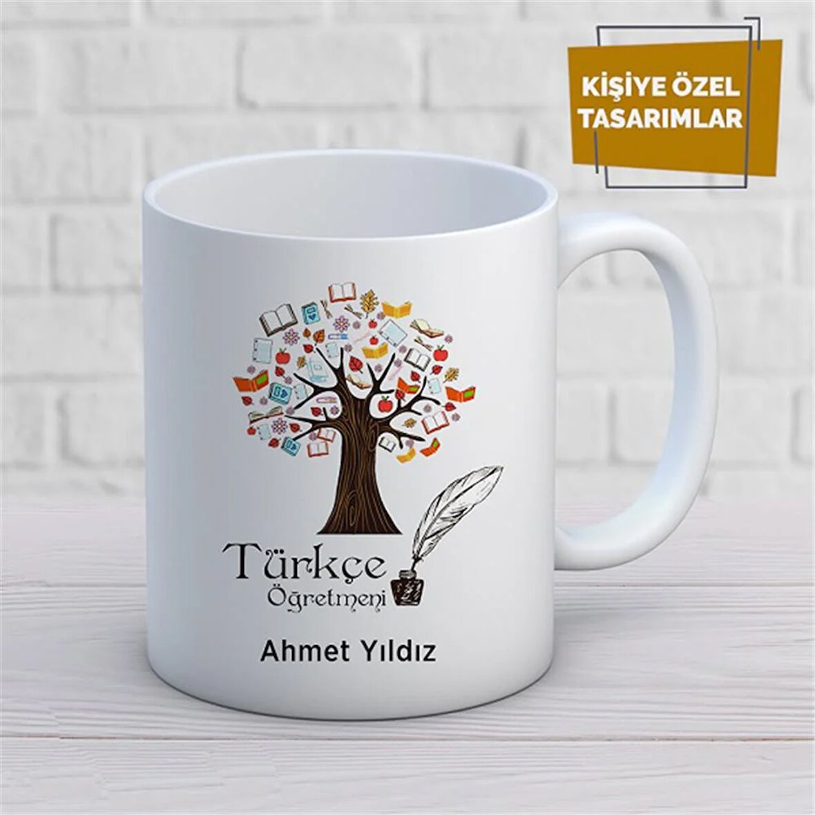 Kişiye Özel İsim Yazılabilir Türkçe Öğretmeni Kupa Bardak