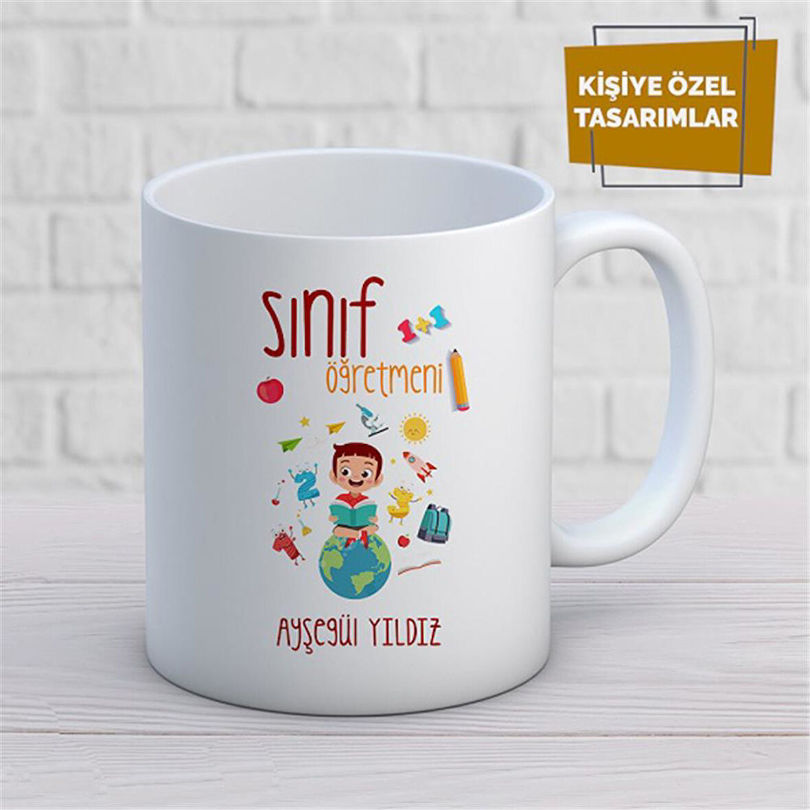 Kişiye Özel İsim Yazılabilir Sınıf Öğretmeni Kupa Bardak