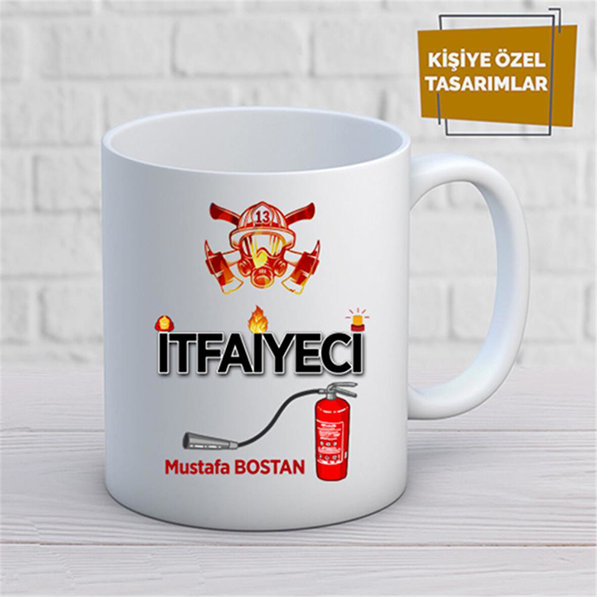 Kişiye Özel İsim Yazılabilir İtfayeci Kupa Bardak