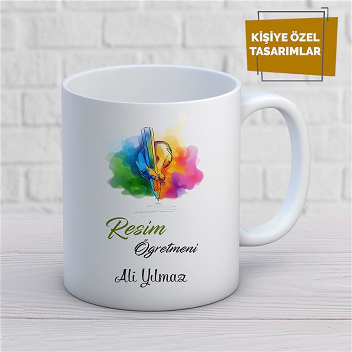 Kişiye Özel İsim Yazılabilir Resim Öğretmeni Kupa Bardak