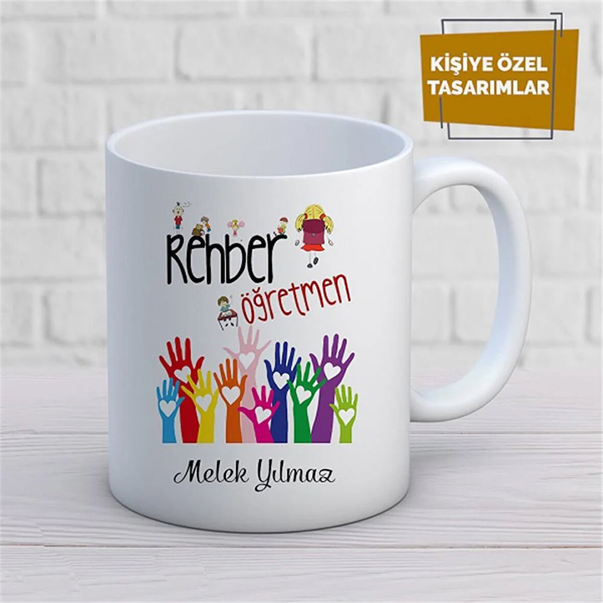 Kişiye Özel İsim Yazılabilir Rehber Öğretmen Kupa Bardak