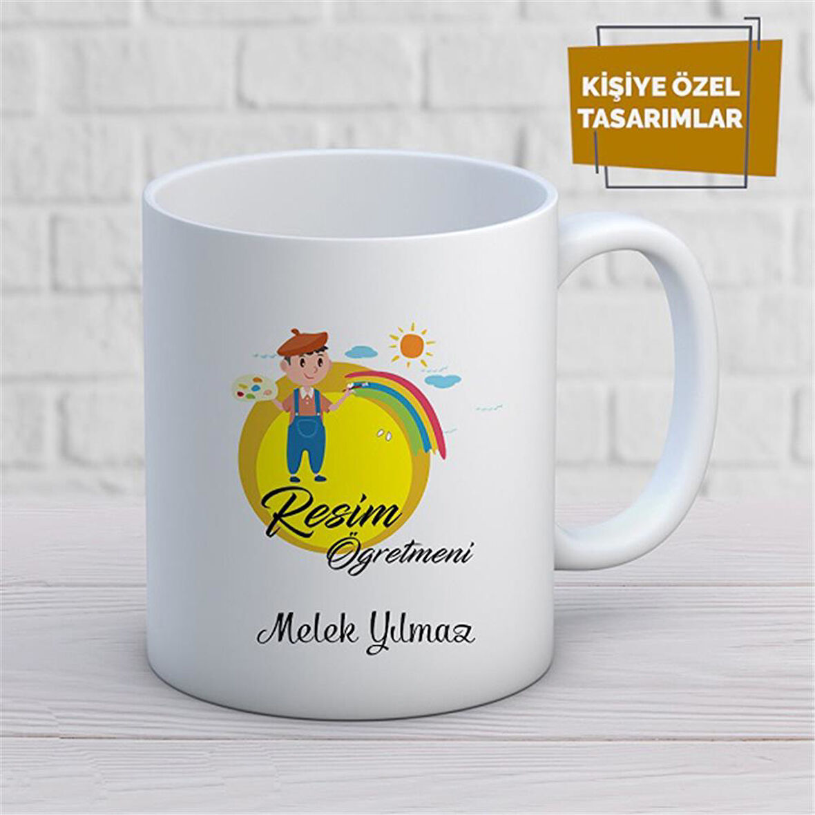 Kişiye Özel İsim Yazılabilir Resim Öğretmeni Kupa Bardak