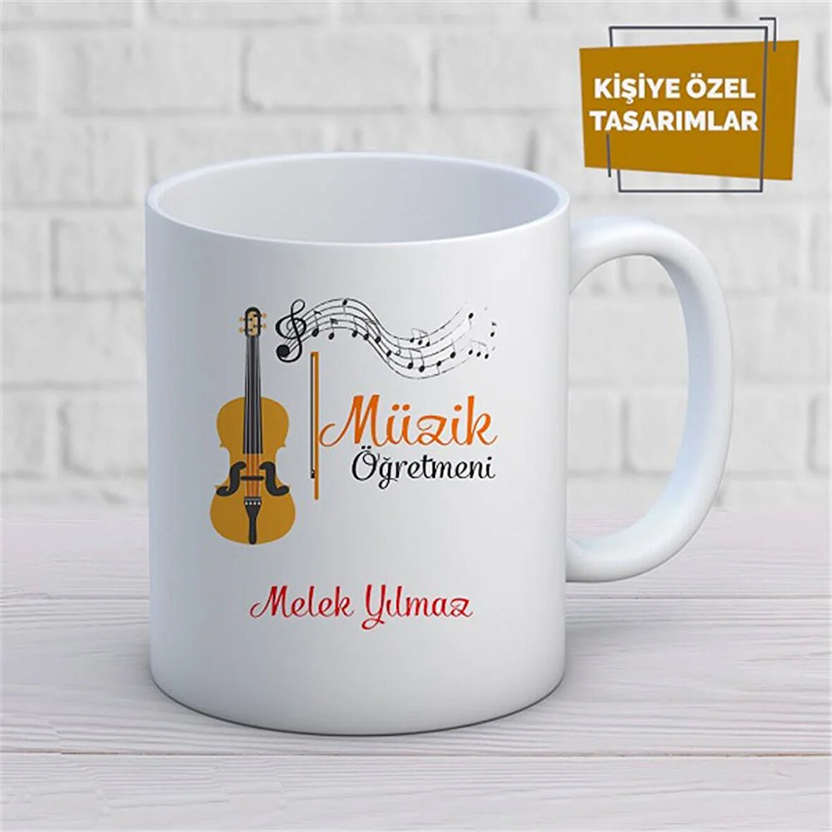 Kişiye Özel İsim Yazılabilir Müzik Öğretmeni Kupa Bardak